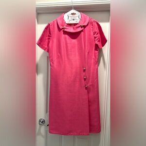 Vintage Hot Pink Short Sleeve Dress